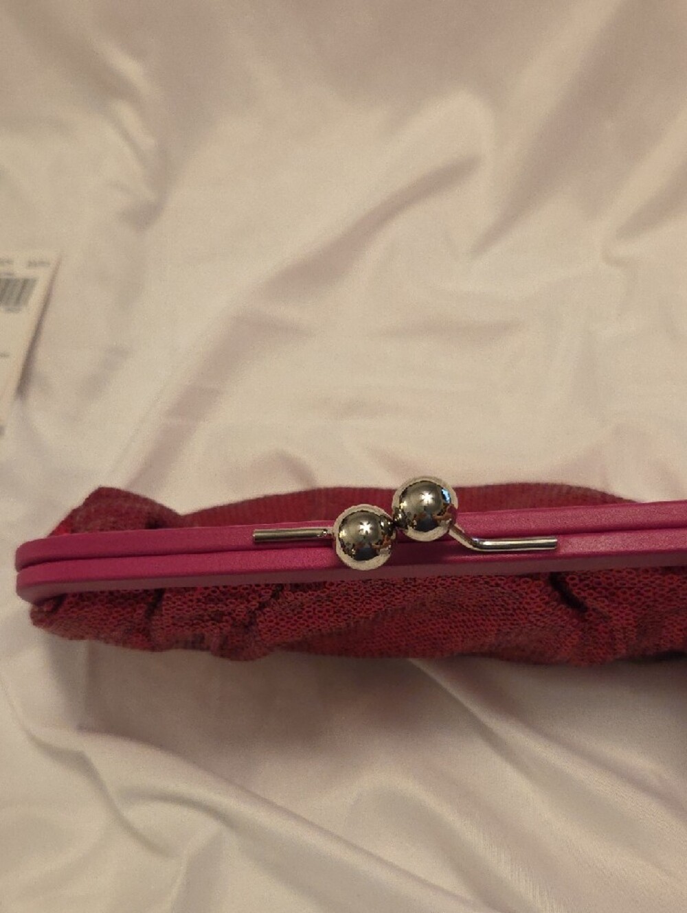 Coach Hot Pink Sequin Kiss-Lock Wristlet - Picture 4 of 7